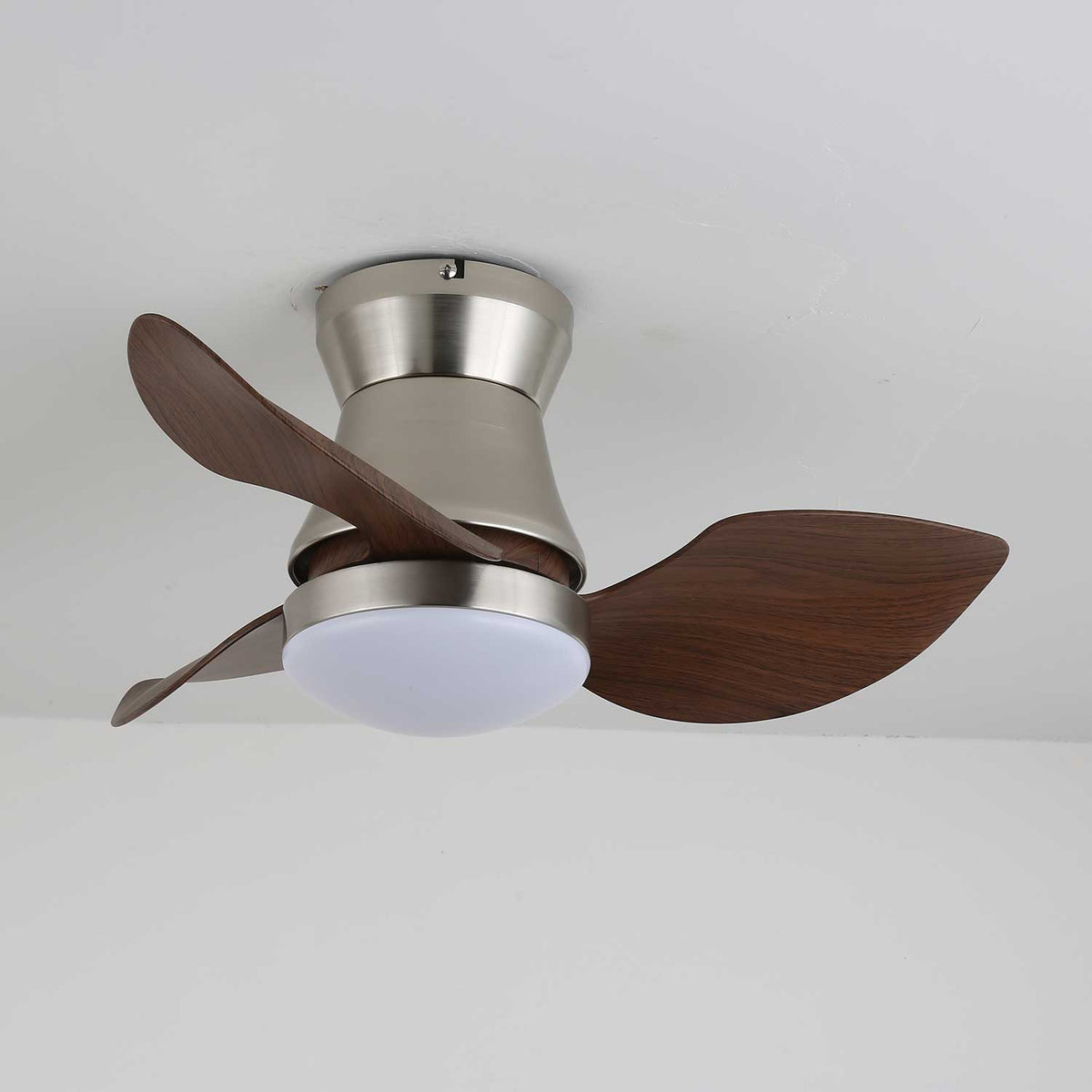 Solano Bloom Ceiling Fan Light with LED, Walnut Finish