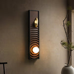 Solano Ripple Wall Sconce – Modern Wood & Brass LED Wall Light