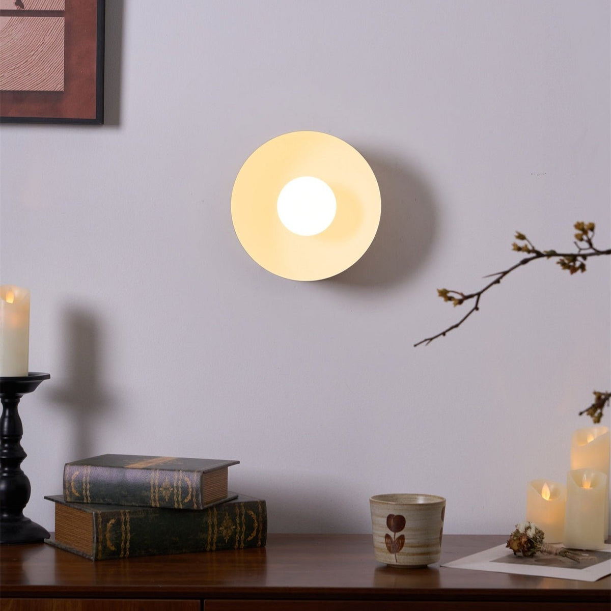 Solar Eclipse Brass Wall Sconce with Glass Shade for Modern Interiors