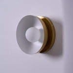 Solar Eclipse Brass Wall Sconce with Glass Shade for Modern Interiors