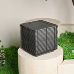 Solar Grid Outdoor Lantern – Modern Architectural LED Post Light