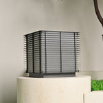 Solar Grid Outdoor Lantern – Modern Architectural LED Post Light