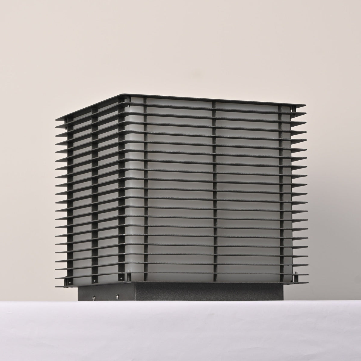 Solar Grid Outdoor Lantern – Modern Architectural LED Post Light