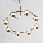 Solara LED Chandelier in Brass and Glass for Modern Interiors