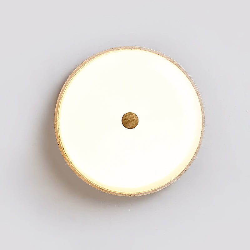 Solara Disc Travertine LED Flush Mount Ceiling Light