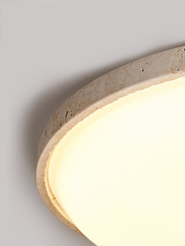 Solara Disc Travertine LED Flush Mount Ceiling Light