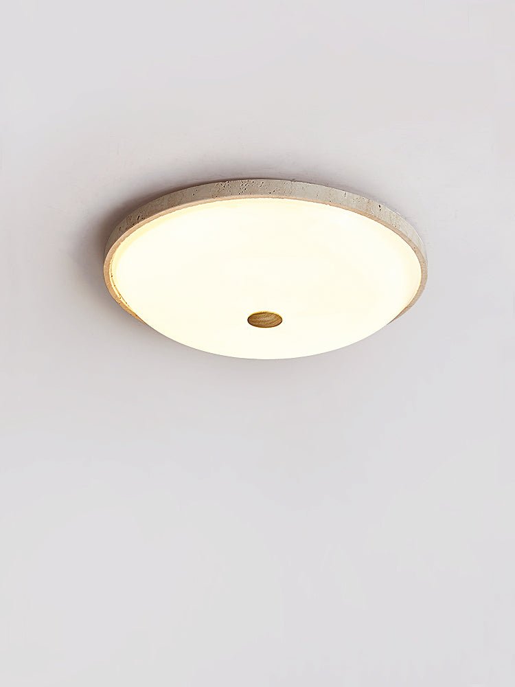 Solara Disc Travertine LED Flush Mount Ceiling Light