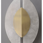 Solari Alabaster Leaf Wall Sconce in Brass and White Alabaster