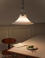 Solari Swirl Glass Pendant Light – Hand-Blown Amber Art Glass