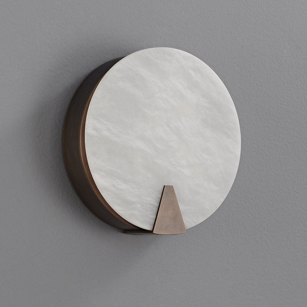 Solaris Halo Alabaster Wall Sconce with Brass Accents