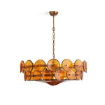 Solaris Disc Glass Chandelier – Two-Tier Gold & Murano-Style Glass Pendant