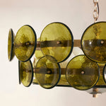 Solaris Disc Glass Chandelier – Two-Tier Gold & Murano-Style Glass Pendant