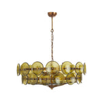 Solaris Disc Glass Chandelier – Two-Tier Gold & Murano-Style Glass Pendant