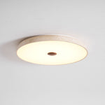 Solaro Travertine Flush Mount Ceiling Light in Natural Stone