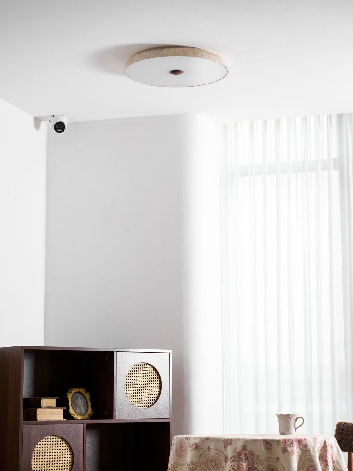 Solaro Travertine Flush Mount Ceiling Light in Natural Stone