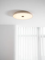 Solaro Travertine Flush Mount Ceiling Light in Natural Stone