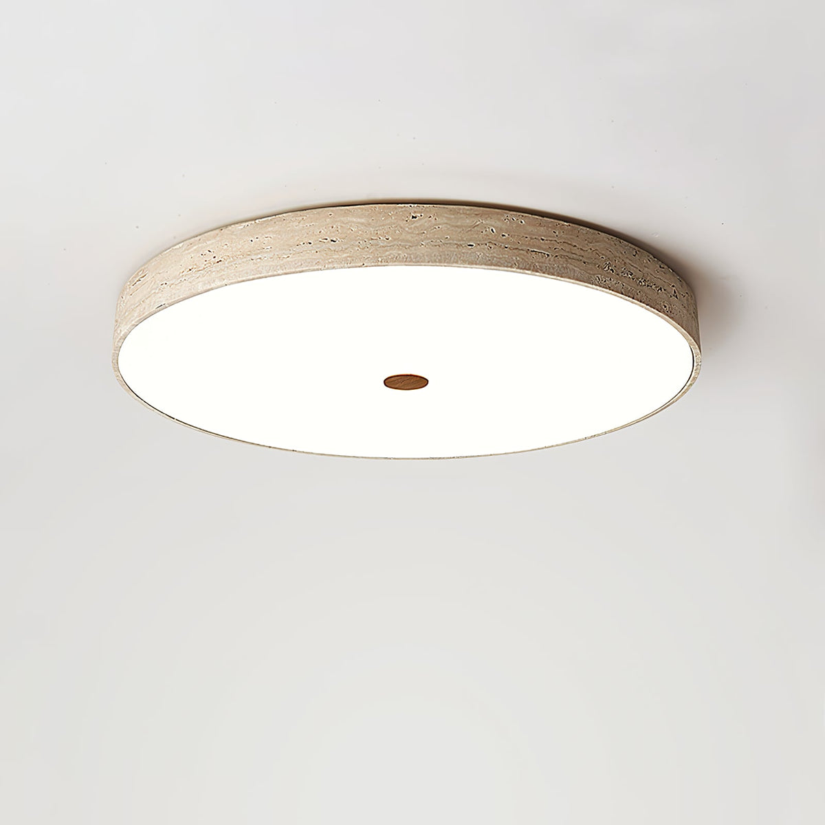 Solaro Travertine Flush Mount Ceiling Light in Natural Stone
