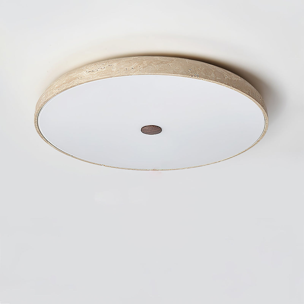 Solaro Travertine Flush Mount Ceiling Light in Natural Stone