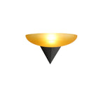 Solayne Half-Moon Wall Sconce in Black and Amber Glass