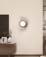 Soleners Travertine Wall Sconce with Wooden Shade