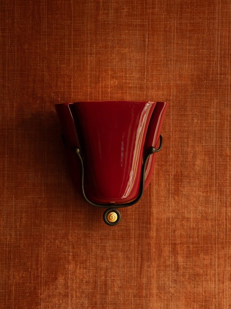 Solenne Ceramic Shell Wall Sconce in Glazed Finishes