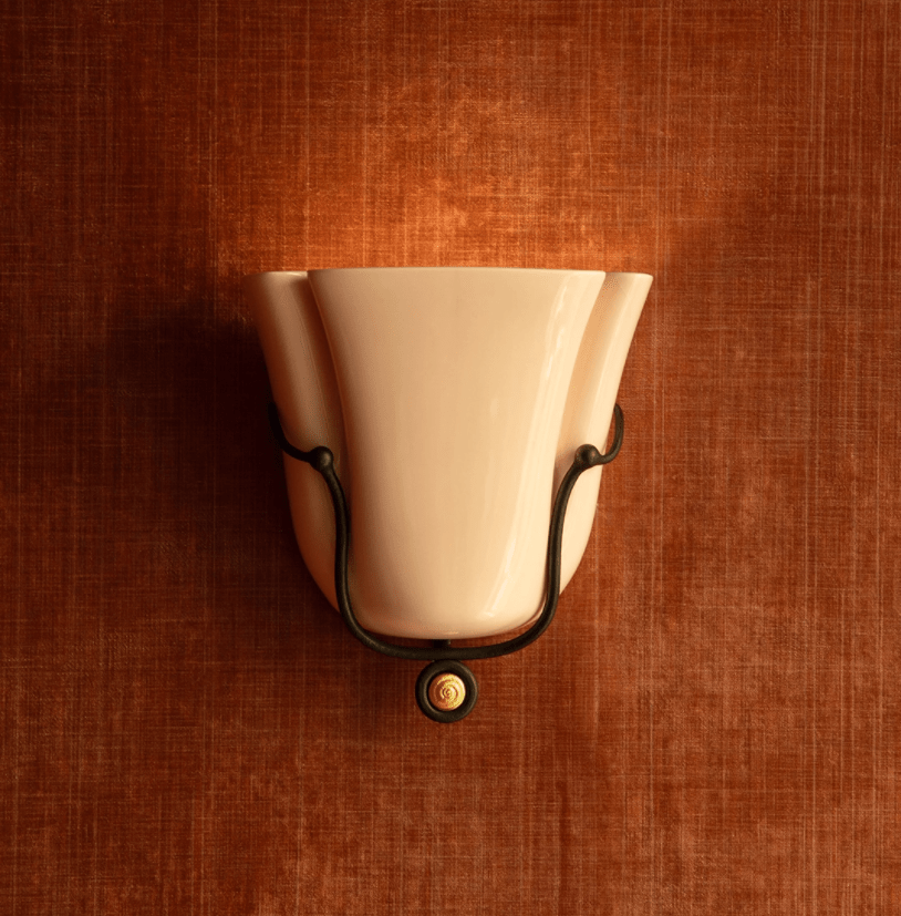 Solenne Ceramic Shell Wall Sconce in Glazed Finishes