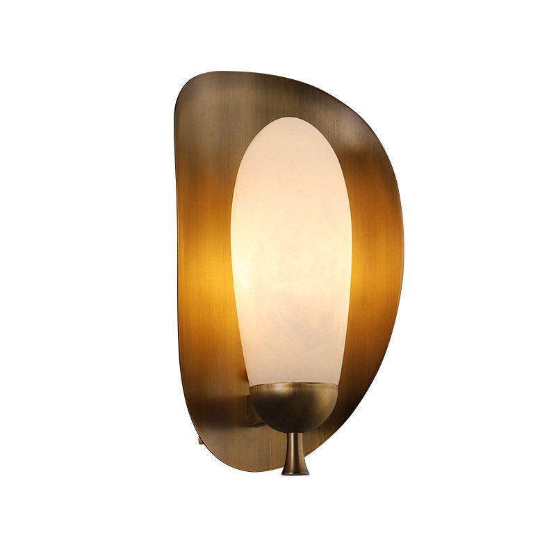 Solenne Alabaster Halo Wall Sconce in Brushed Brass