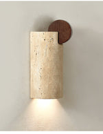 Solenne Curve Wall Sconce in Travertine and Walnut for Modern Interiors