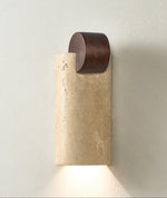 Solenne Curve Wall Sconce in Travertine and Walnut for Modern Interiors