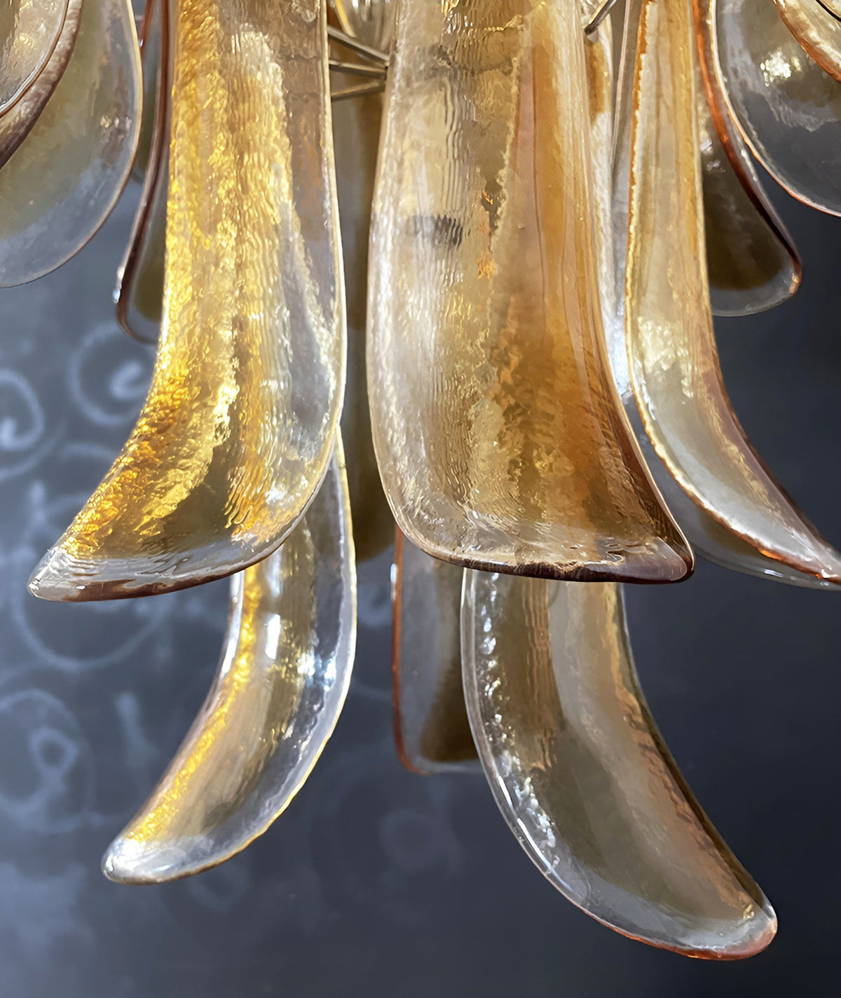 Solenne Amber Glass Chandelier – Modern Artisan Pendant Light for Dining Room and Foyer