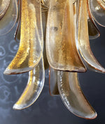 Solenne Amber Glass Chandelier – Modern Artisan Pendant Light for Dining Room and Foyer