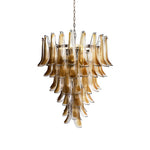 Solenne Amber Glass Chandelier – Modern Artisan Pendant Light for Dining Room and Foyer