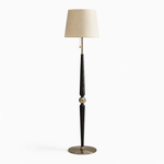 Solenne Sculpted Wood Floor Lamp with Fabric Shade