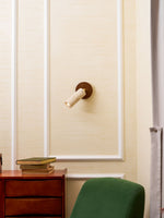 Solis Stone Spotlight in Travertine and Walnut Wood
