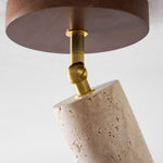 Solis Stone Spotlight in Travertine and Walnut Wood