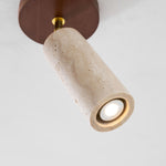 Solis Stone Spotlight in Travertine and Walnut Wood