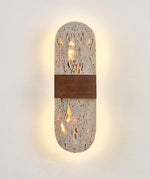Solis Travertine Wall Sconce with Walnut Accent – Modern LED Wall Light