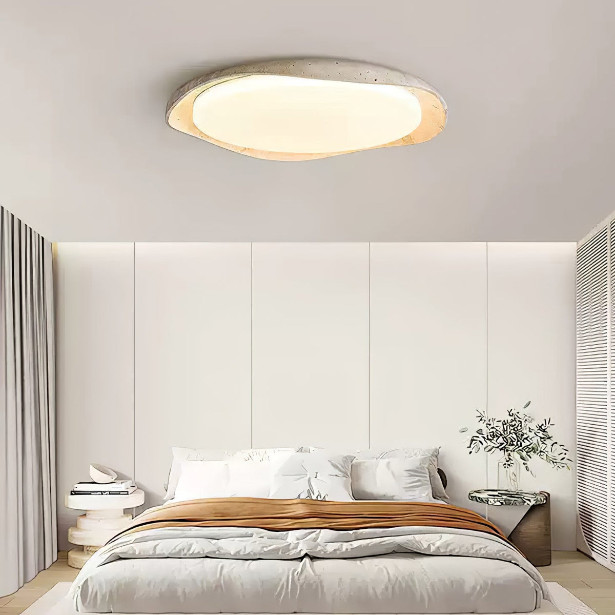 Solis Ceiling Light in Yellow Travertine – Modern Flush Mount LED