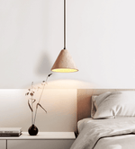 Solis Cone Travertine Pendant Light – Natural Stone Hanging Lamp