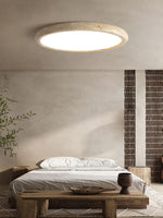 Solis Horizon Ceiling Light in Yellow Travertine | Modern Flush Mount LED