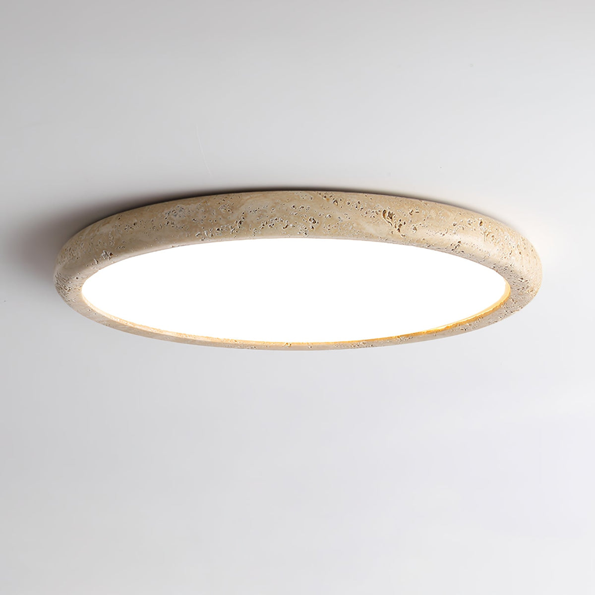 Solis Horizon Ceiling Light in Yellow Travertine | Modern Flush Mount LED