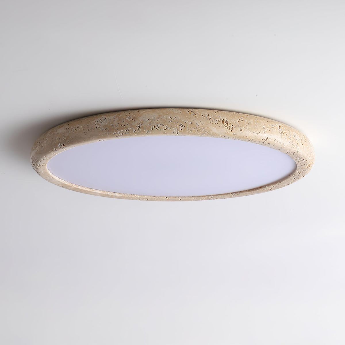 Solis Horizon Ceiling Light in Yellow Travertine | Modern Flush Mount LED