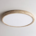 Solis Horizon Ceiling Light in Yellow Travertine | Modern Flush Mount LED