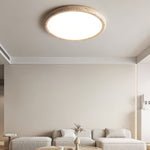 Solis Horizon Ceiling Light in Yellow Travertine | Modern Flush Mount LED