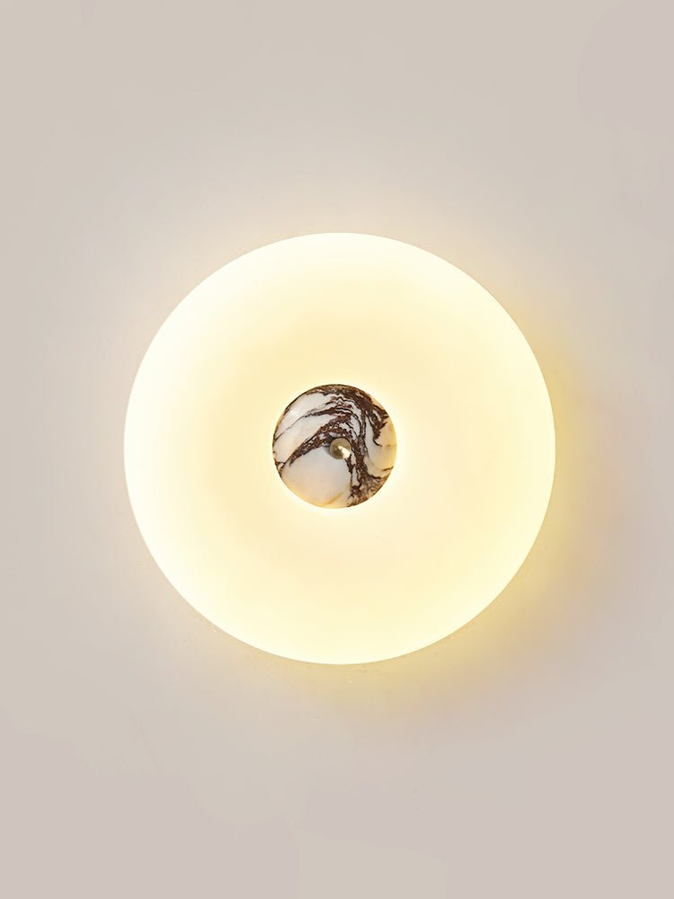 Solis Ring Ceiling Light in Natural Travertine | Modern Flush Mount LED