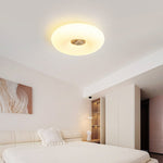 Solis Ring Ceiling Light in Natural Travertine | Modern Flush Mount LED