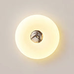 Solis Ring Ceiling Light in Natural Travertine | Modern Flush Mount LED