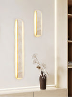 Solis Stone Wall Light in Travertine – Modern LED Wall Sconce