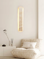 Solis Stone Wall Light in Travertine – Modern LED Wall Sconce