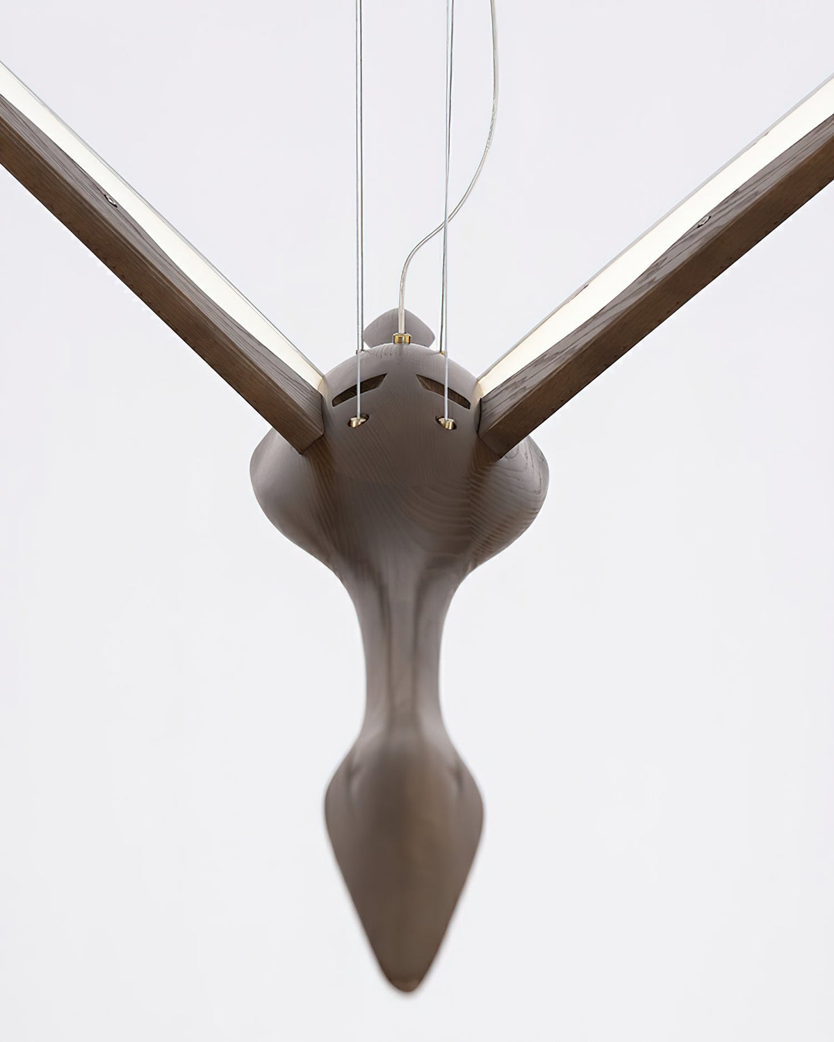 Solitude Crane Pendant Light – Modern Wood LED Chandelier